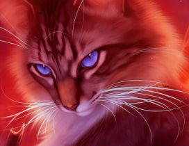 Blue cat eyes - Digital art design computer - Domestic cat