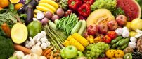 Vitamins on a wallpaper - Fruits and vegetable rainbow style