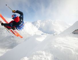 Super ski jump in the winter season snow - Winter sport