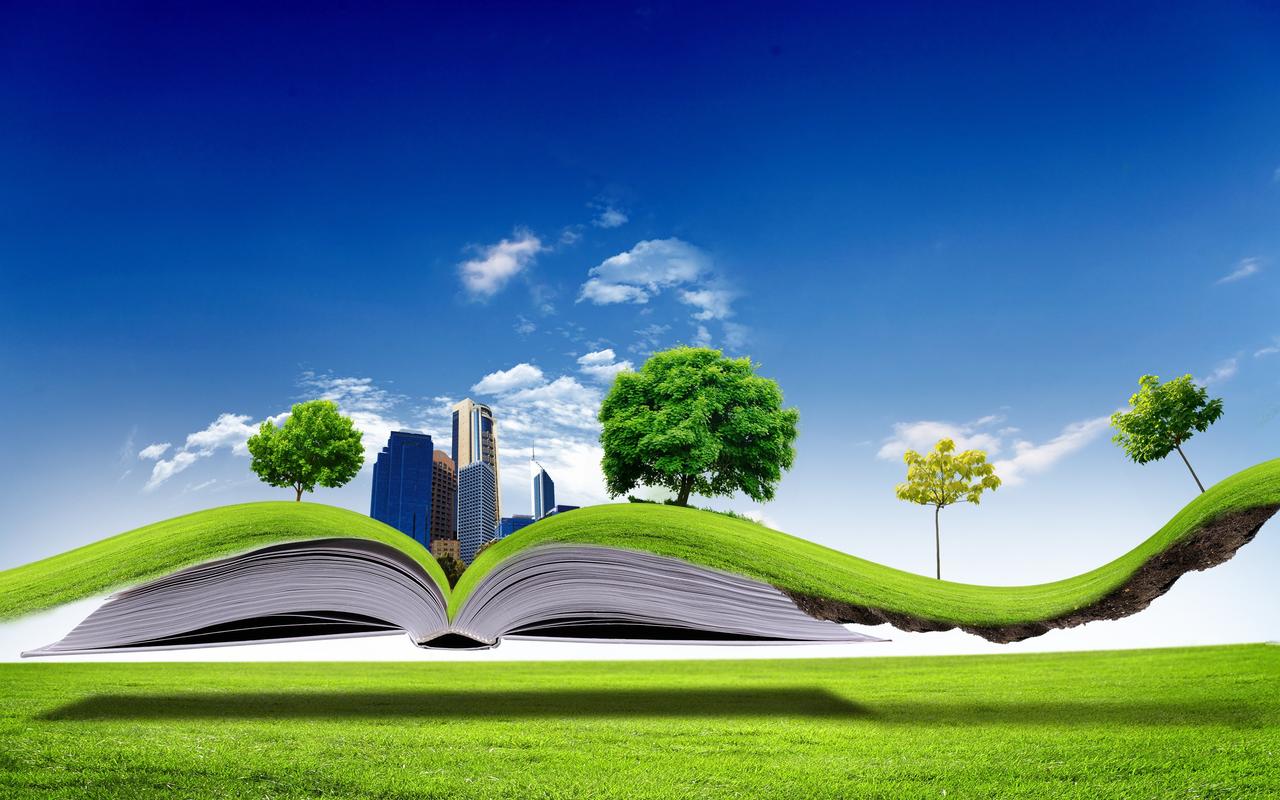 All nature in one book - 3D wallpaper