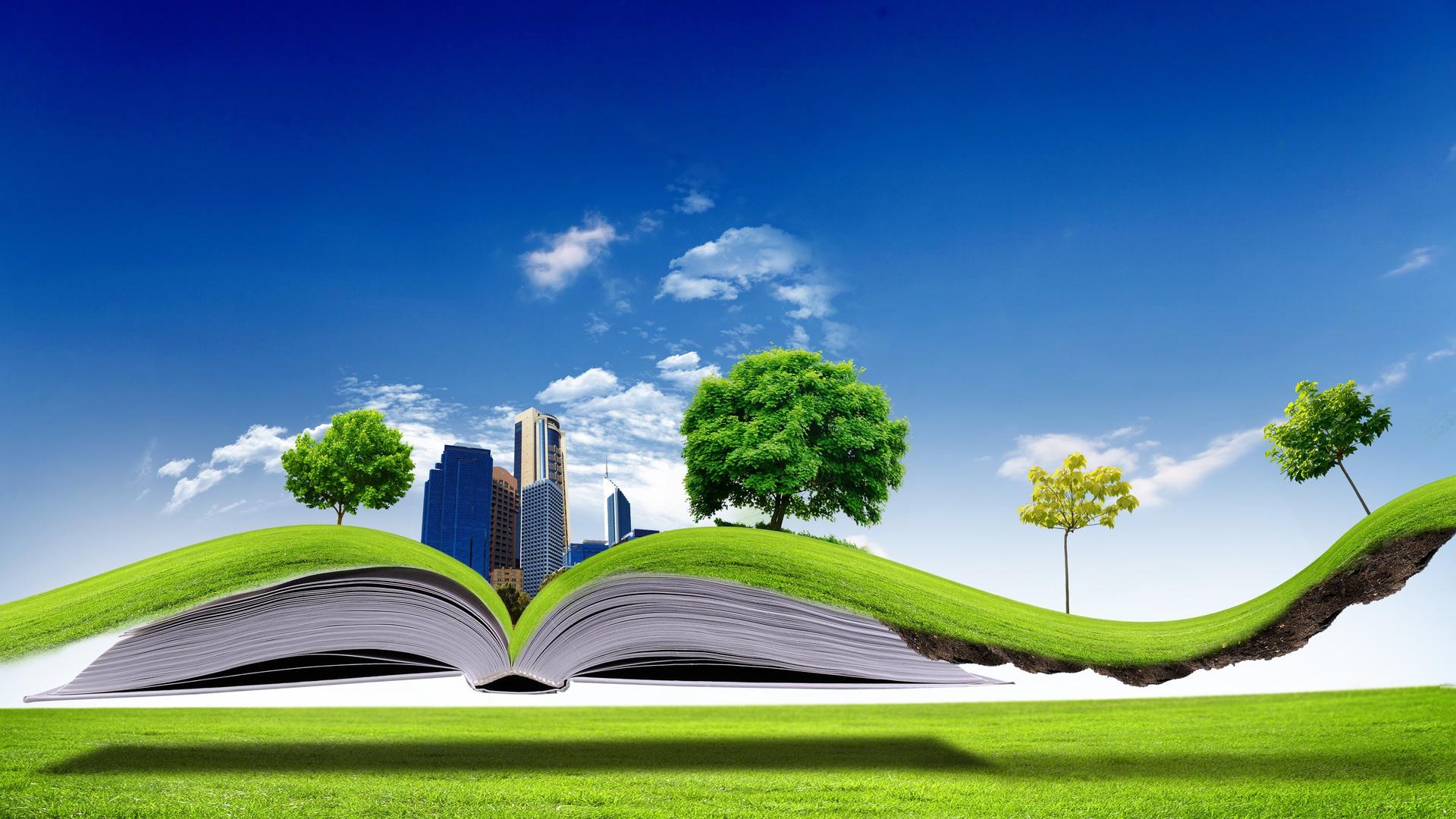 All nature in one book - 3D wallpaper