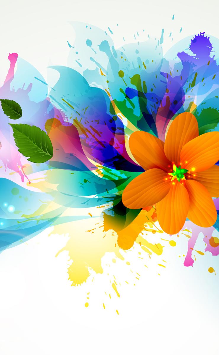 Abstract colourful picture - Orange flower