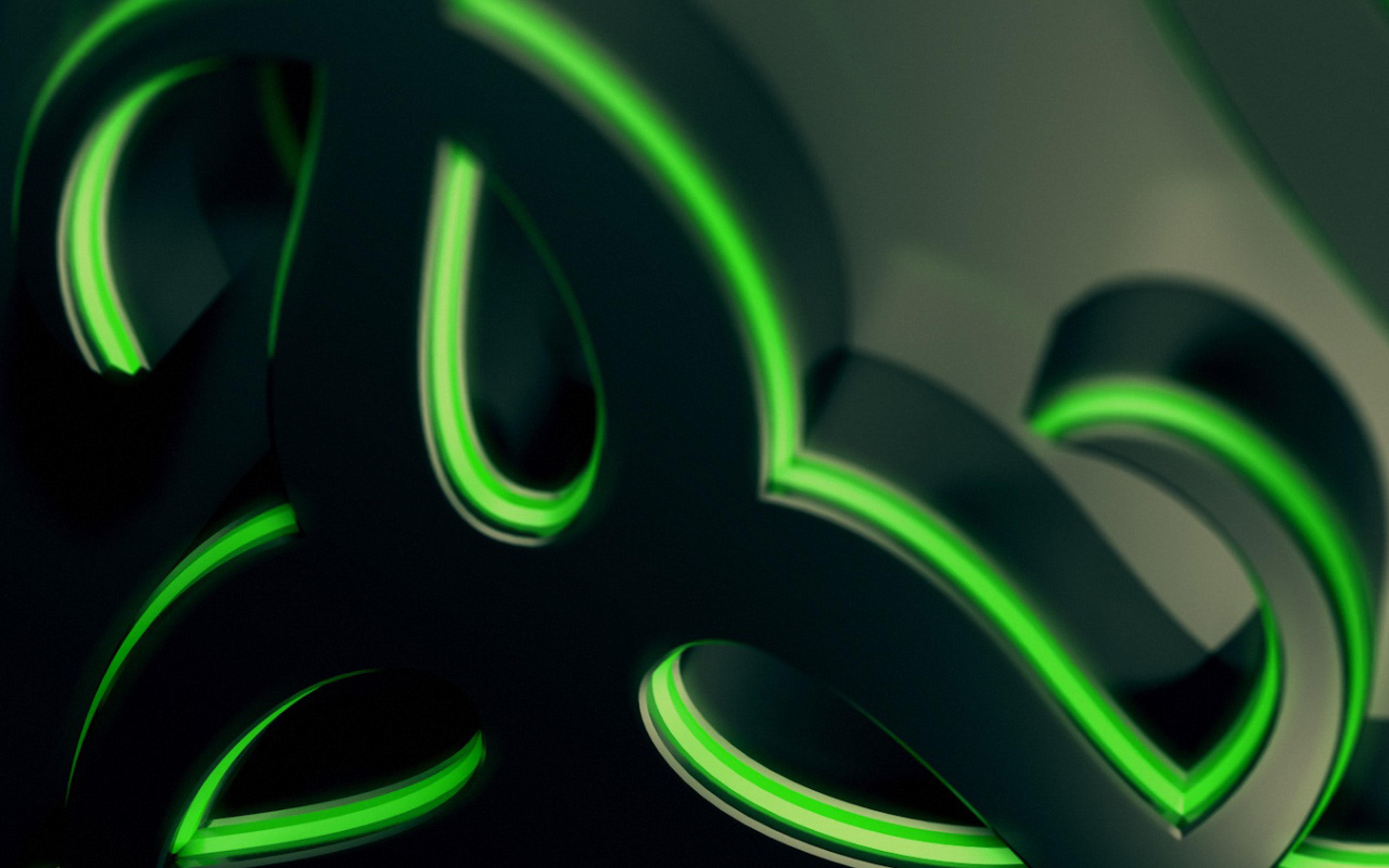 Abstract green and black wallpaper - Razer gaming