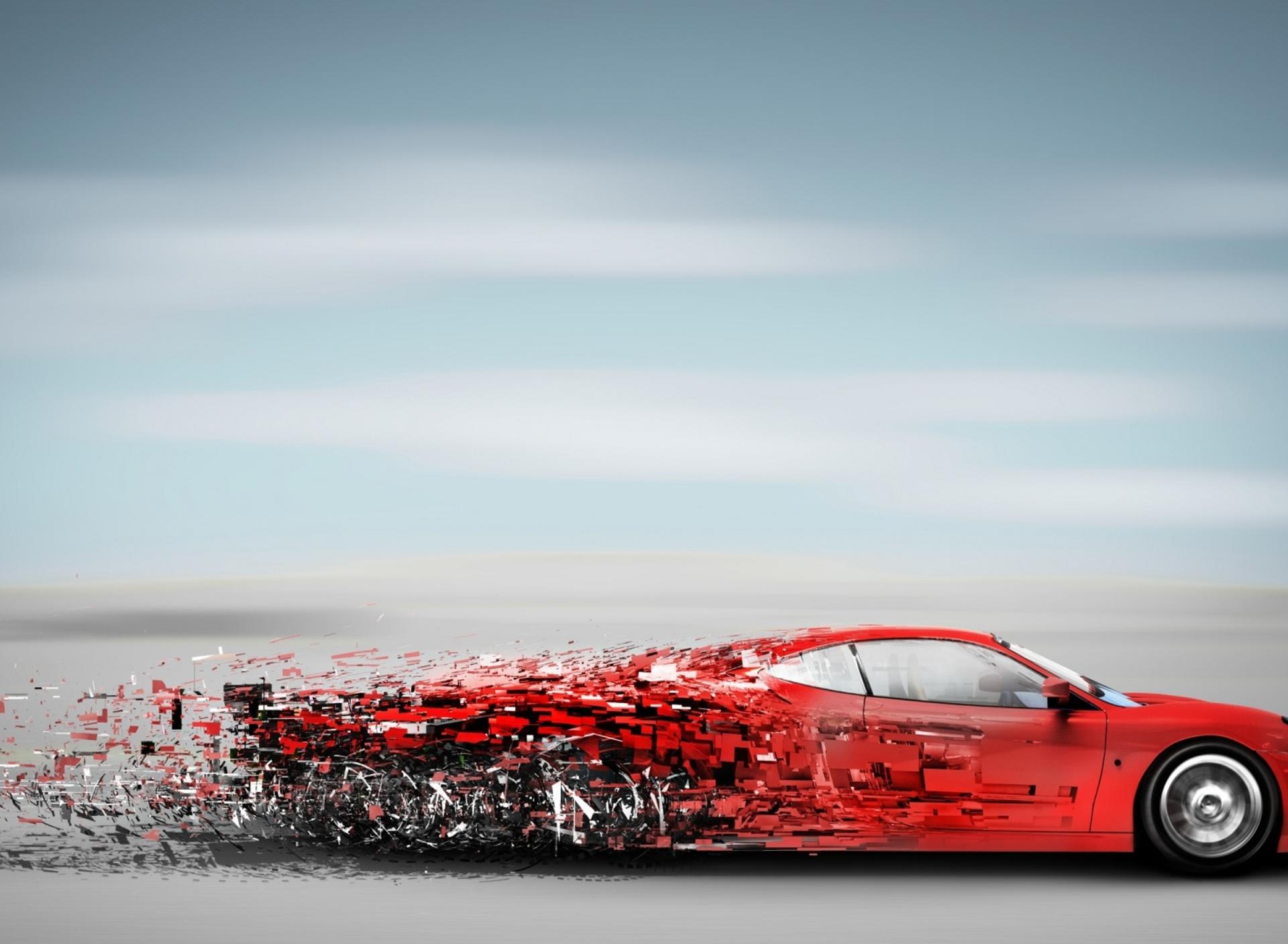 Abstract red speedy car - Sport car wallpaper