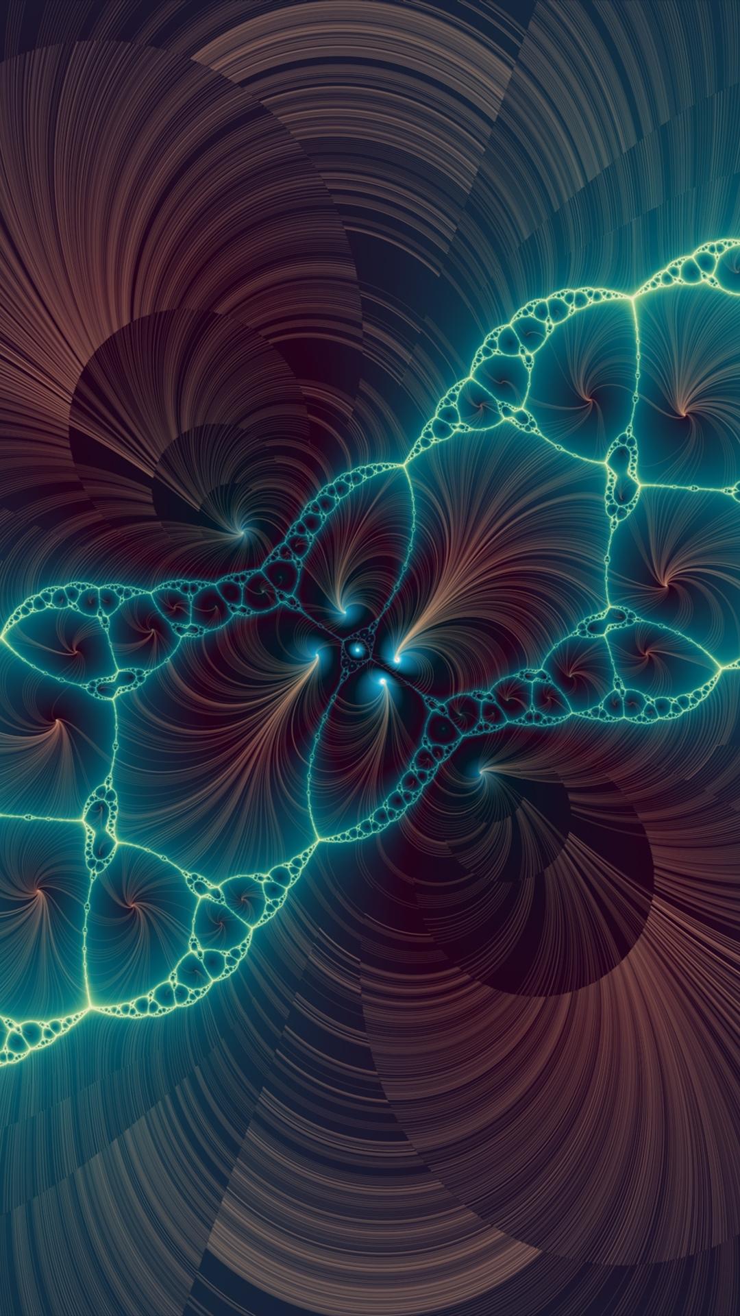 Blue and red fractal - HD wallpaper