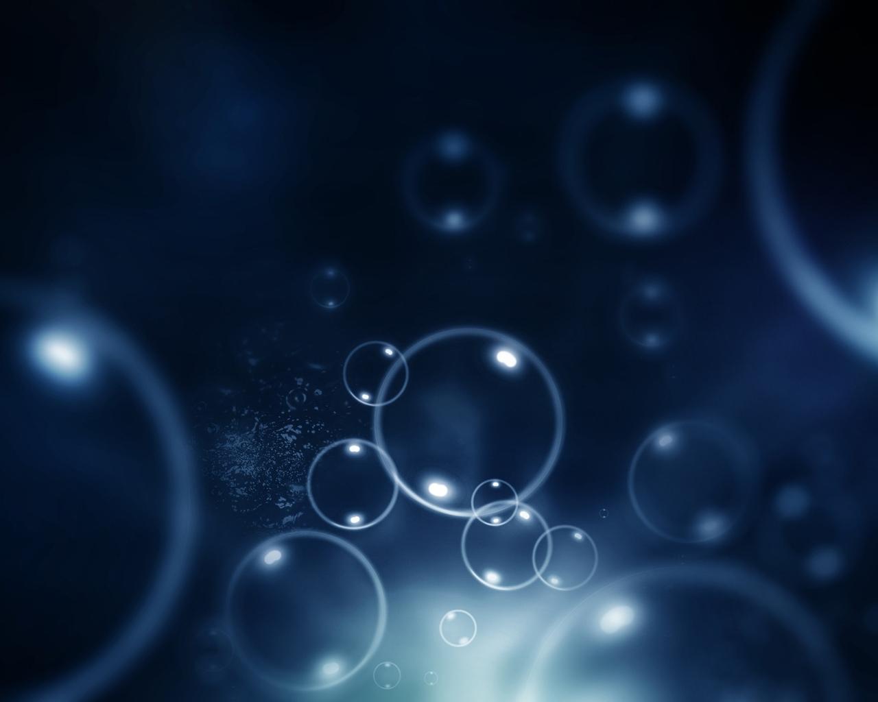 Water bubbles - Blue abstract wallpaper