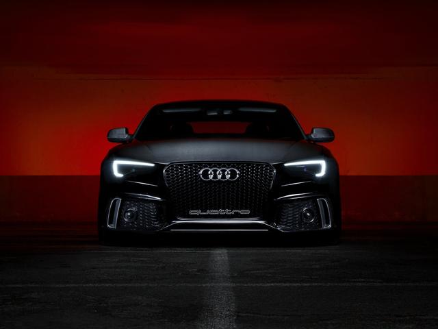 Black Audi S5 Front View - Dark wallpaper