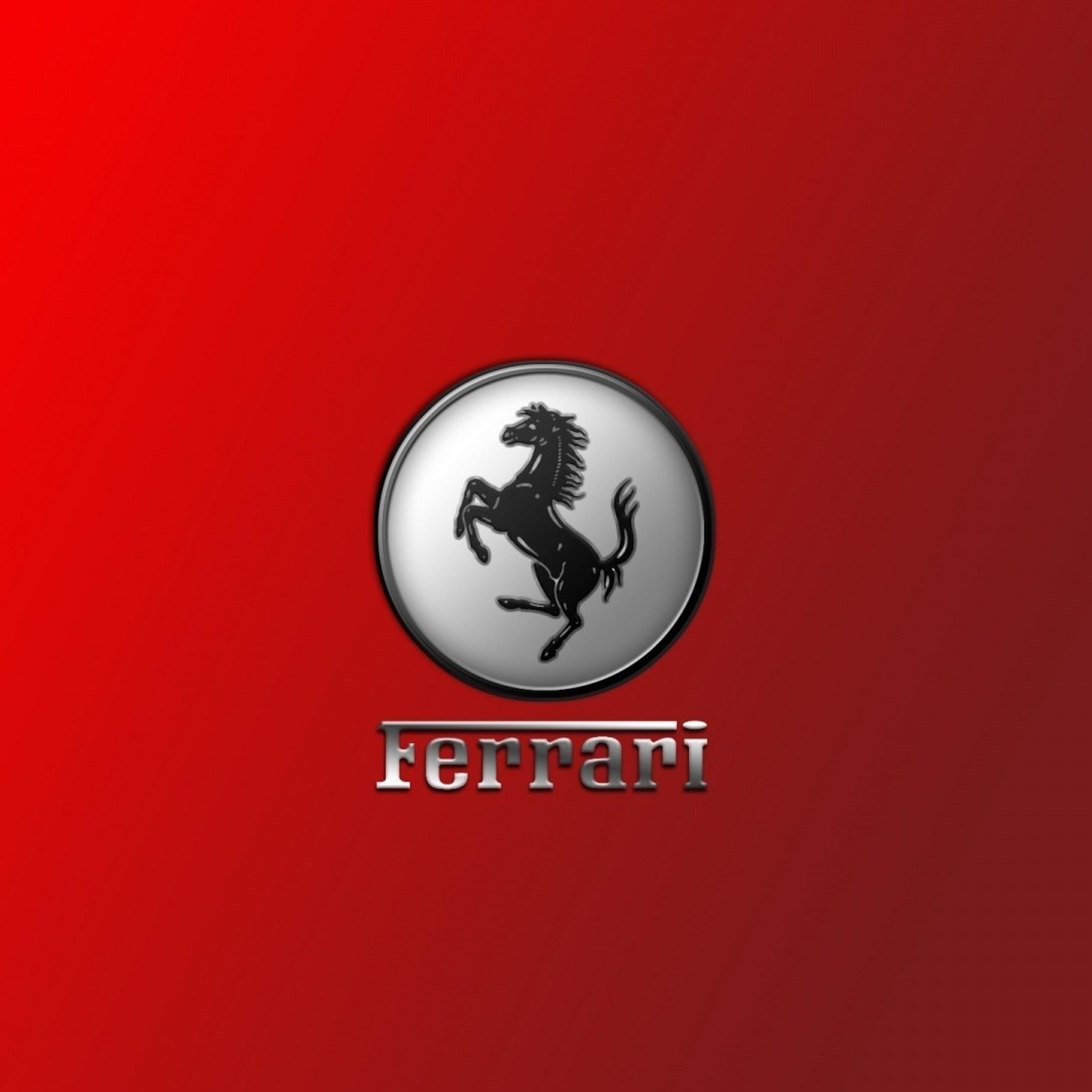 Ferrari emblem on a red background