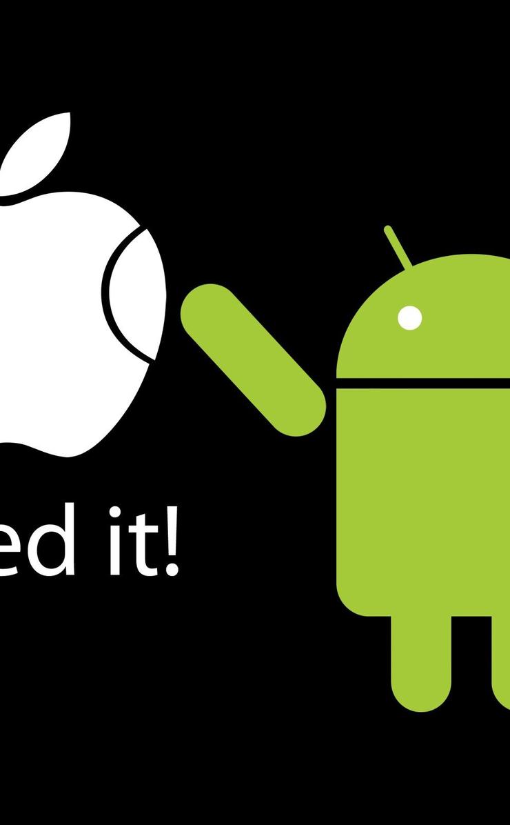 Apple vs Android - I fixed it - Funny wallpaper
