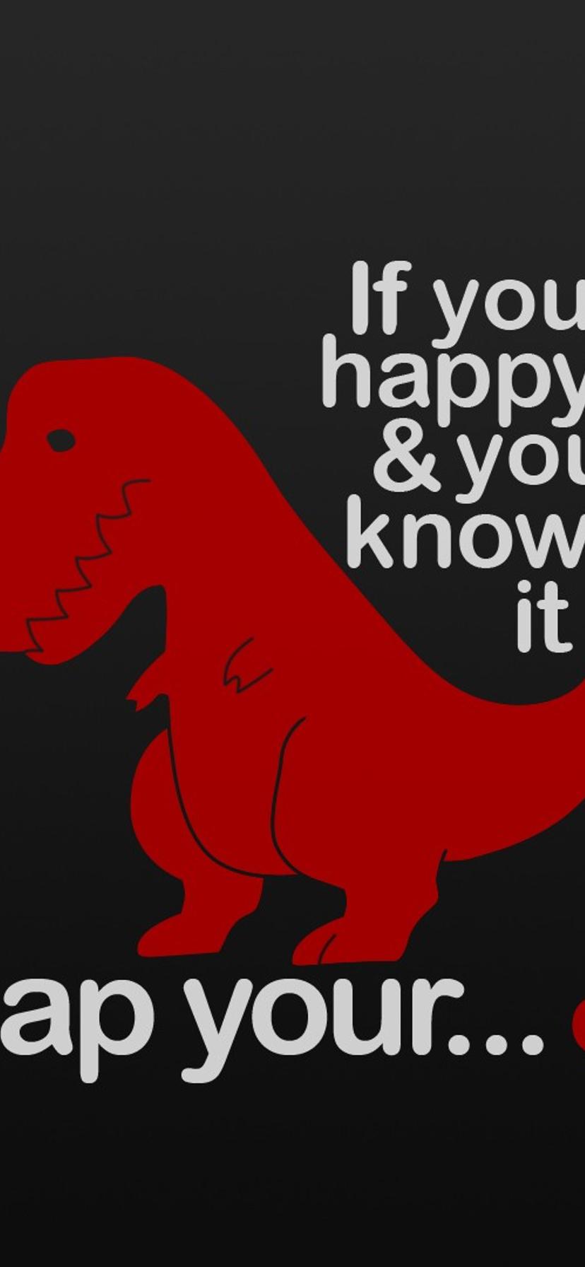 Funny little red dinosaur - happy and sad