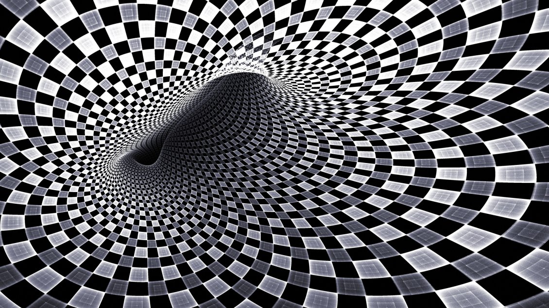 Download Wallpaper Squares gray and black, hypnotic tunnel