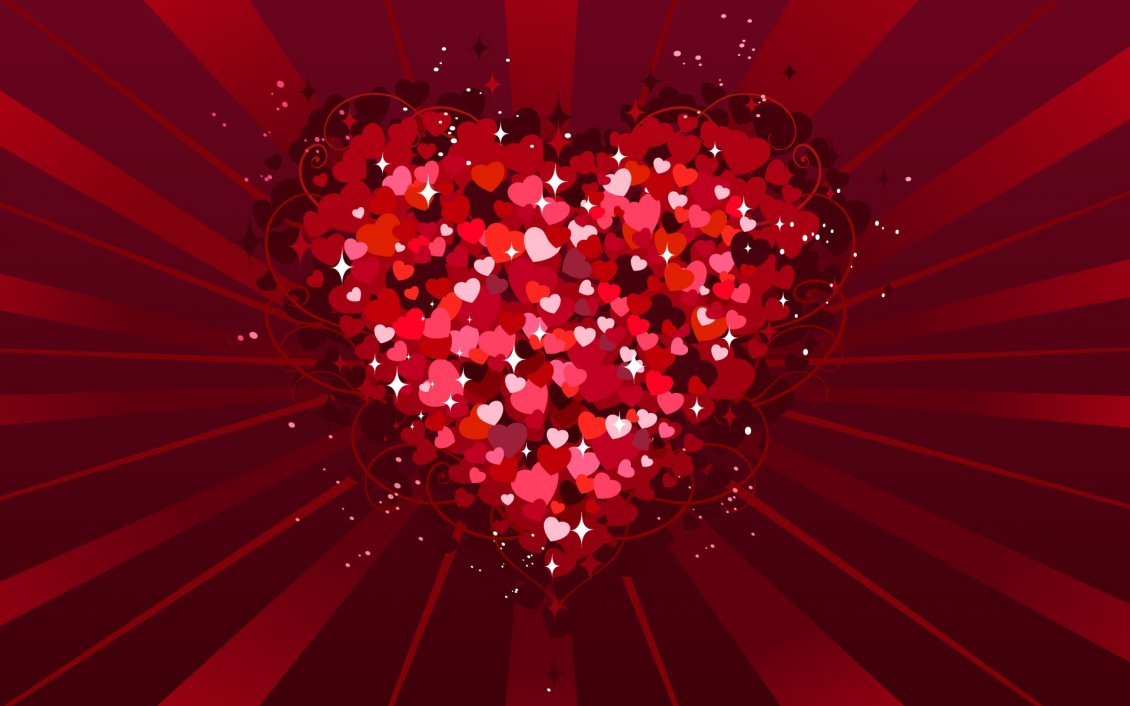 Download Wallpaper Thousands of heart in one heart