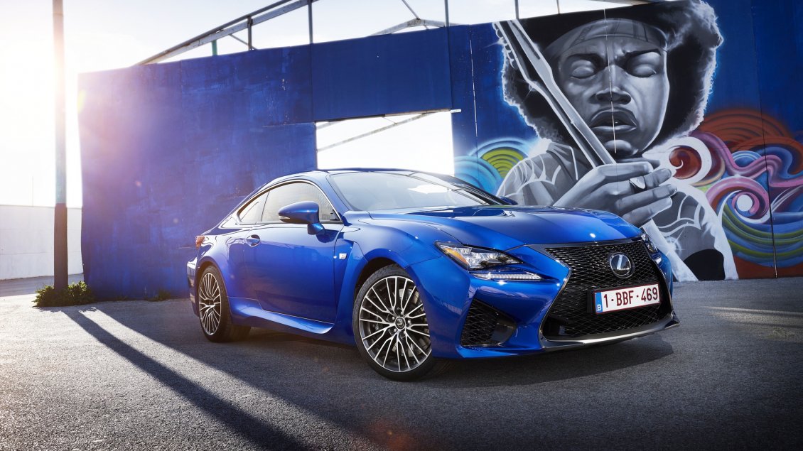 Download Wallpaper Urban Lexus RC F near a graffiti HD