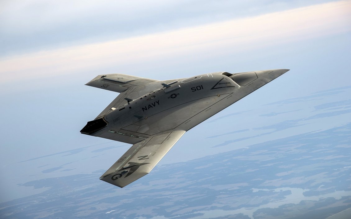 Download Wallpaper Northrop Grumman X-47B in the sky