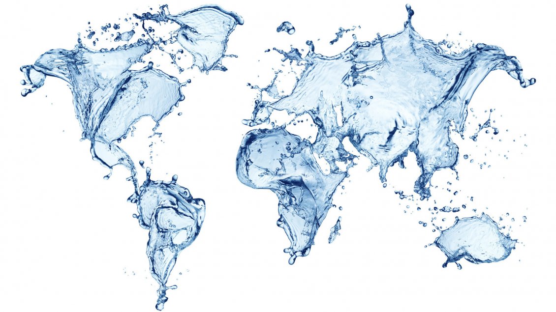 Download Wallpaper Map of the world make of water
