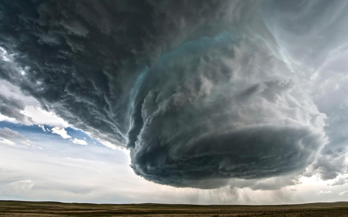 Download Wallpaper A storm with black cloud, lightning and tornado