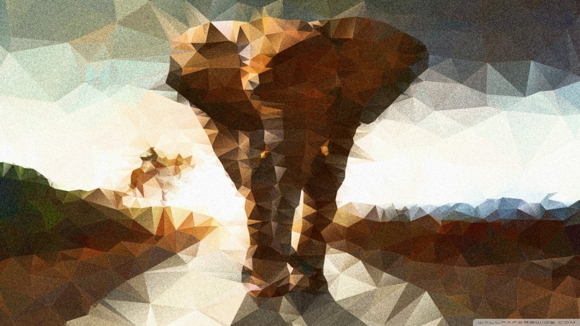 Download Wallpaper Elephant polygon illustration - Abstract wallpaper