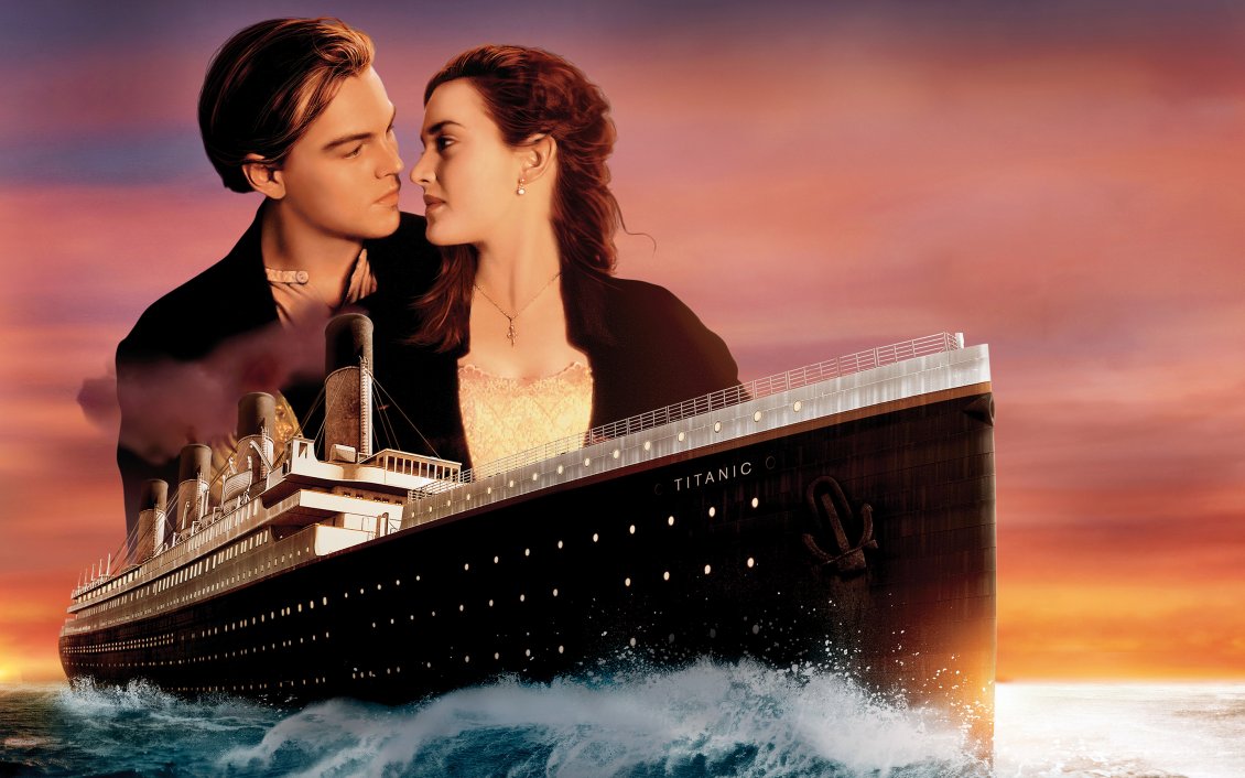 Download Wallpaper Titanc Movie - Wallpaper with Leonardo DiCaprio and Kate Win
