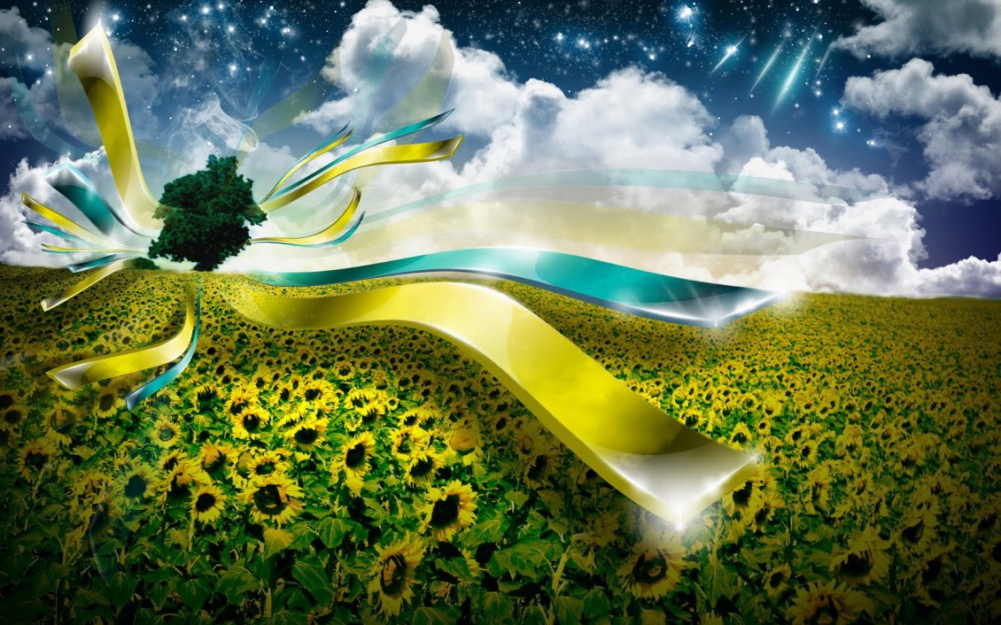 Download Wallpaper 3D Nature Wallpaper, Sunflower Field