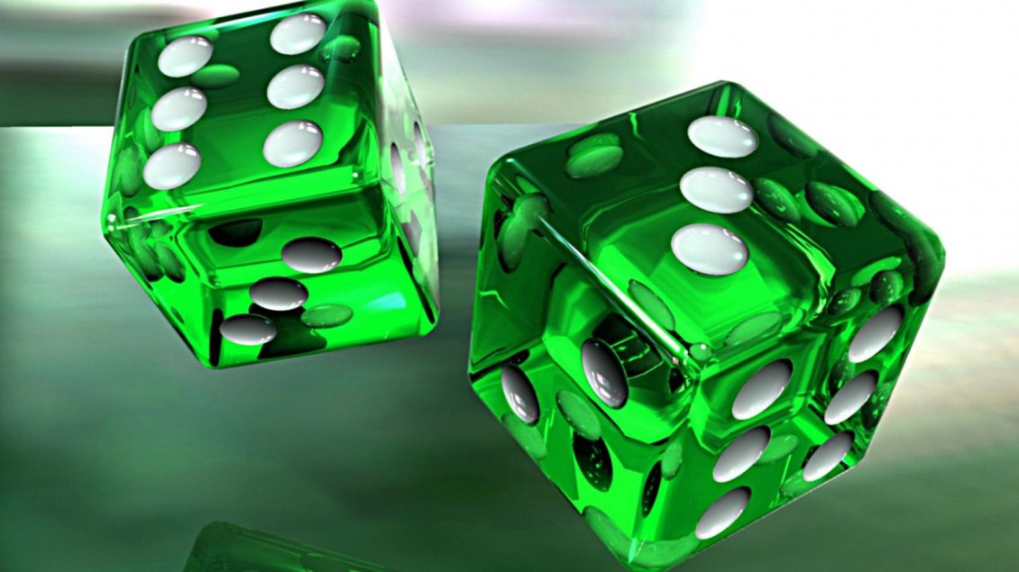 Download Wallpaper Two green dice in air - 3D wallpaper