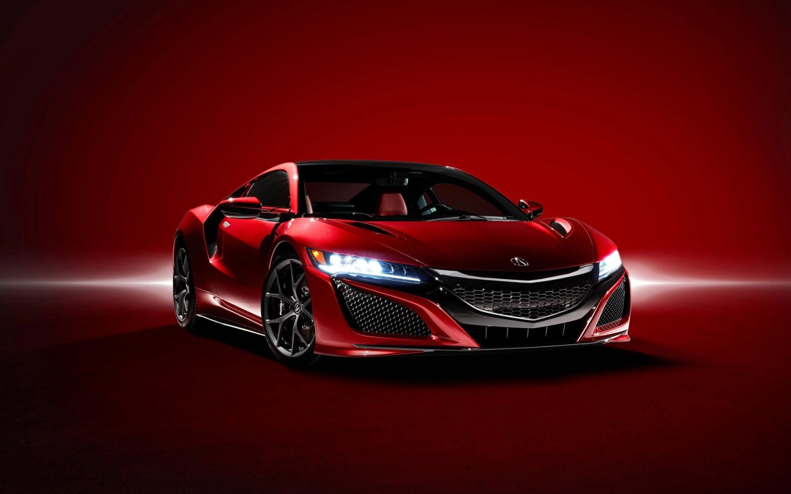Download Wallpaper Red Supercar Acura NSX 2016