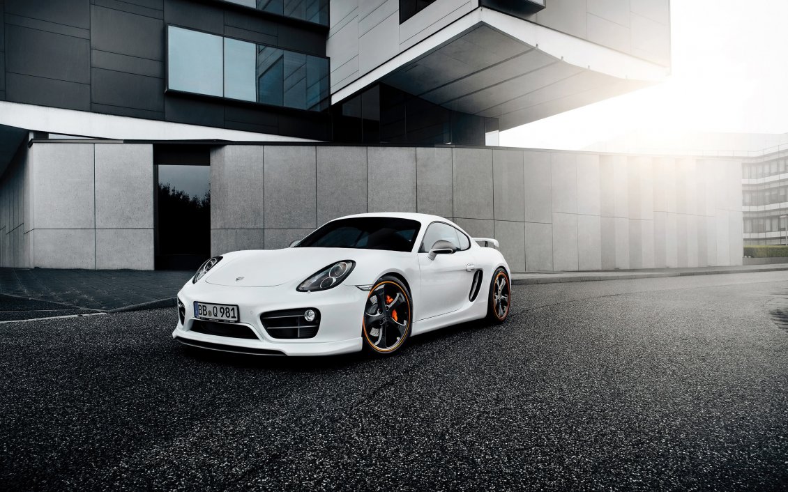 Download Wallpaper White Porsche Cayman