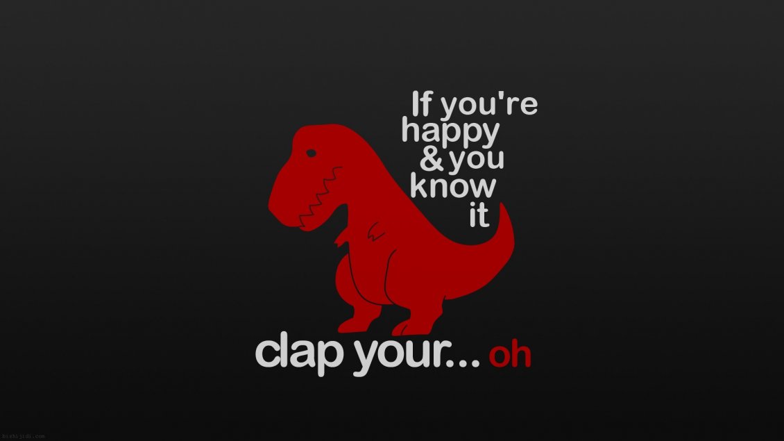 Download Wallpaper Funny little red dinosaur - happy and sad