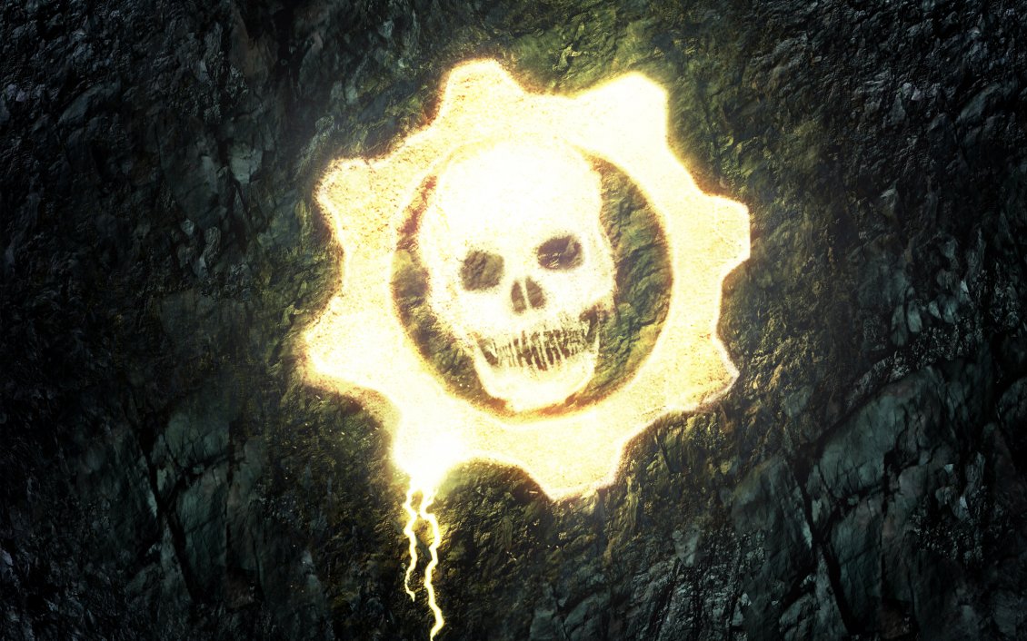 Download Wallpaper Gold Skull Gears of War