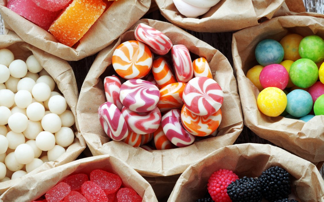 Download Wallpaper Bags with sweet candy and jelly beans