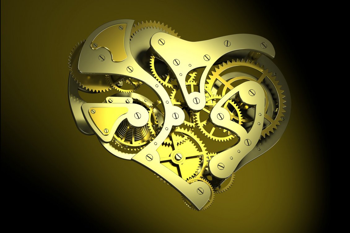 Download Wallpaper Heart made ​​from metal parts