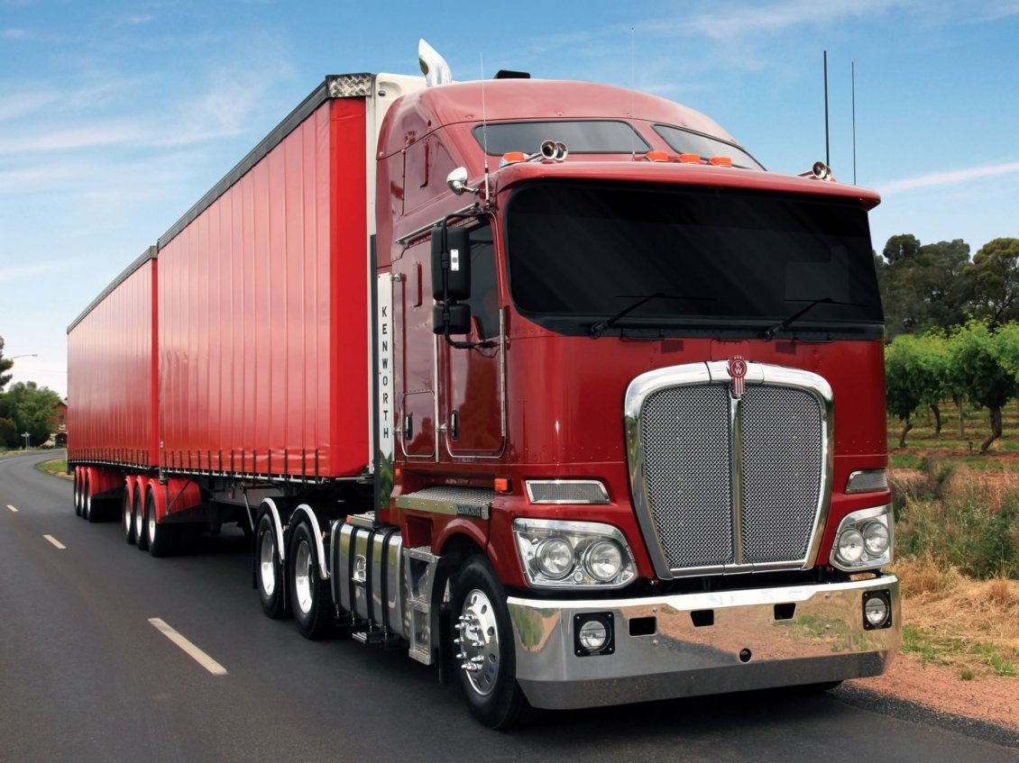 Download Wallpaper Awesome red Kenworth truck