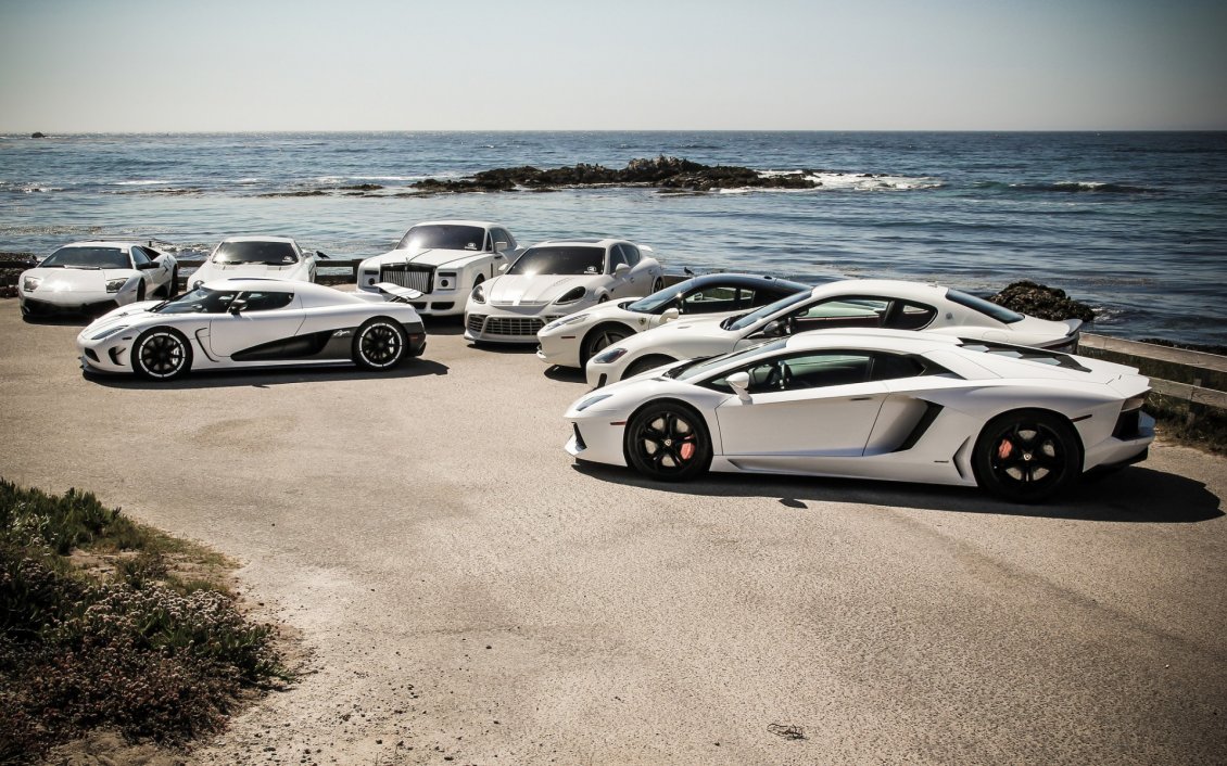 Download Wallpaper Collection of white supercars