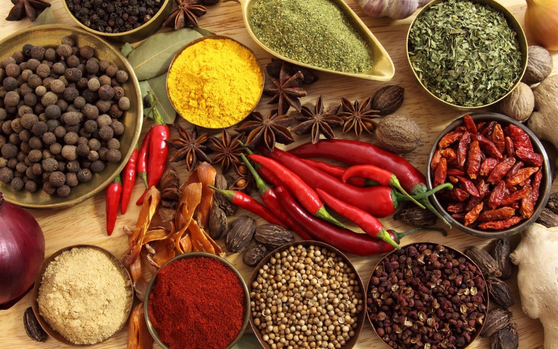 Download Wallpaper Table full of spices