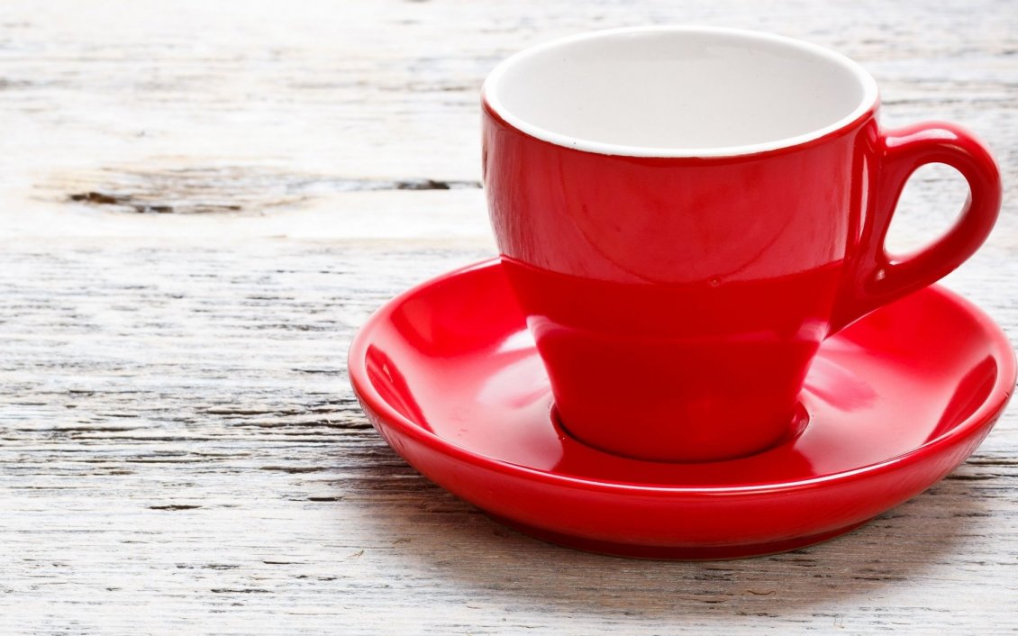 Download Wallpaper Red coffee cup on the table