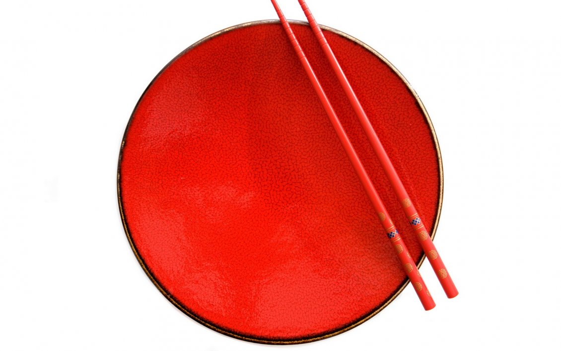 Download Wallpaper Red Plate chopsticks