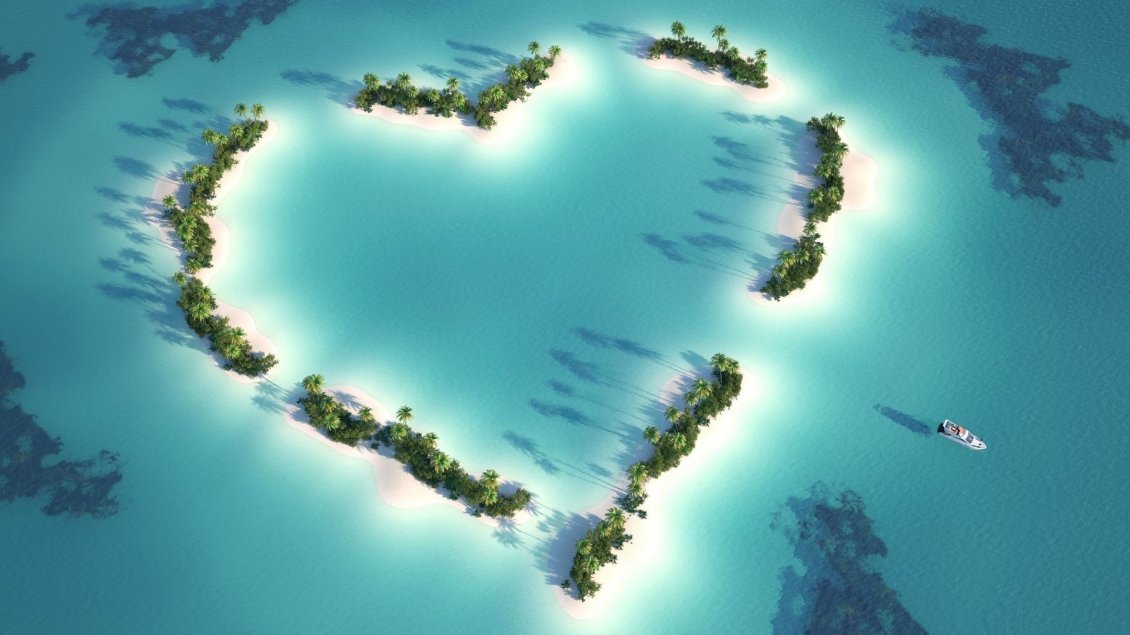 Download Wallpaper Heart in the sea - Romantic wallpaper