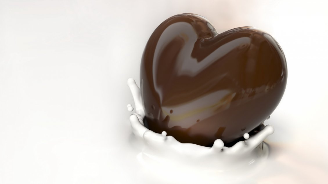 Download Wallpaper Chocolate heart - Chocolate with love