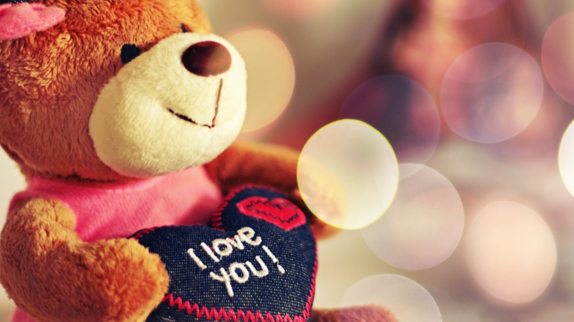 Download Wallpaper Teddy bear with a love message