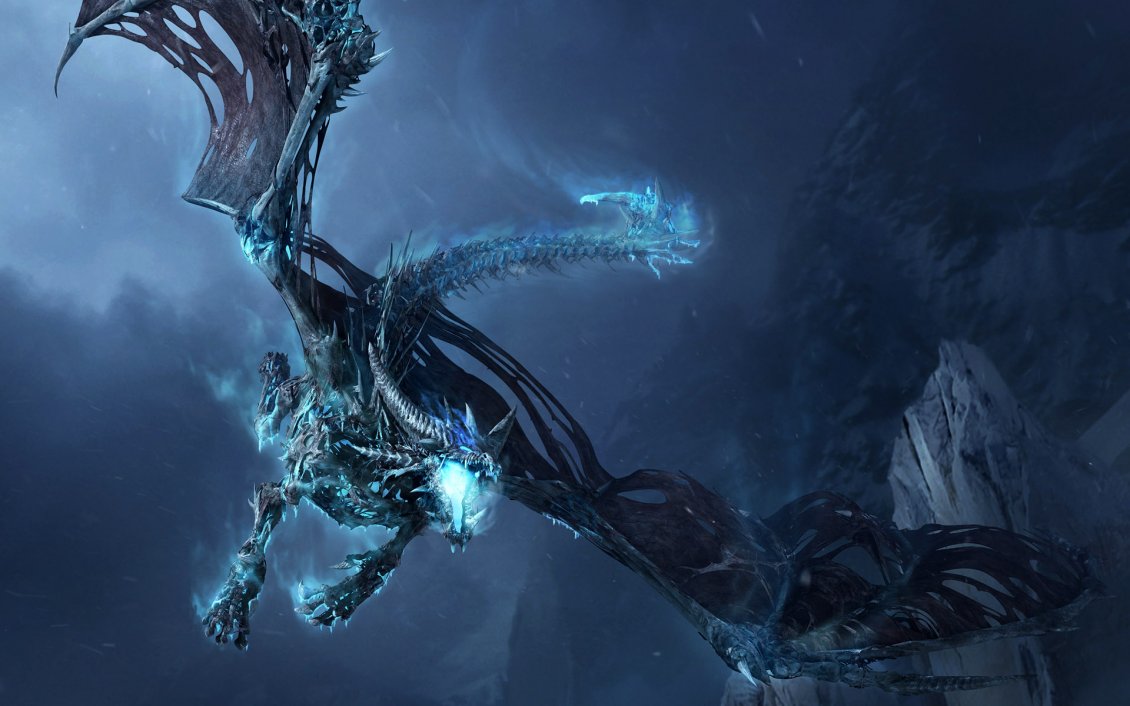 Download Wallpaper Blue dragon from Wrath of Lich King