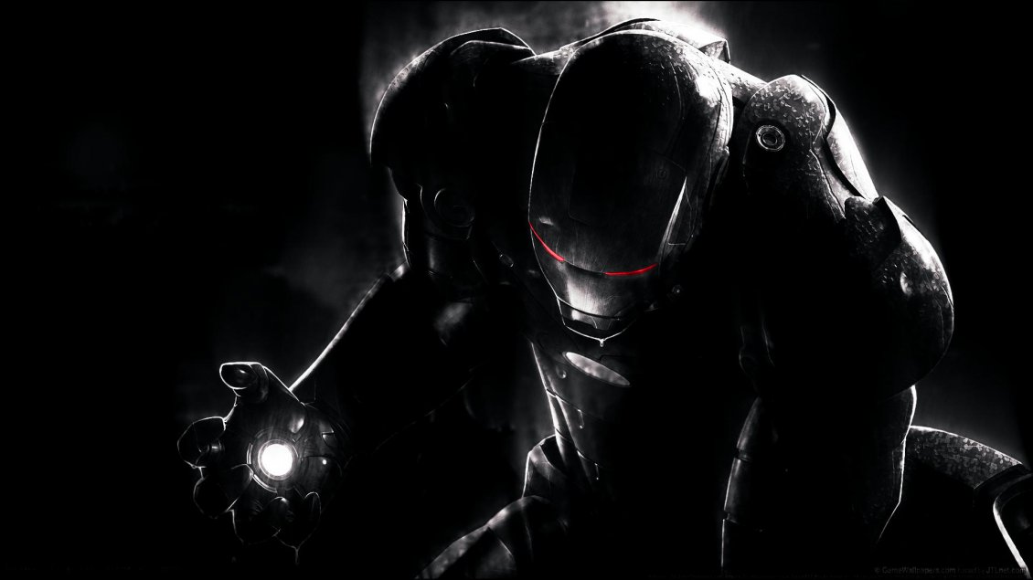 Download Wallpaper Black Iron Man with red eyes