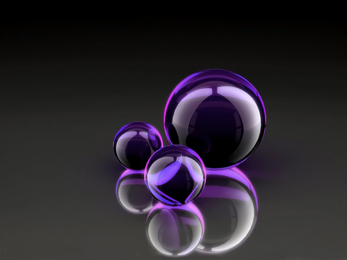 Download Wallpaper Three black and purple balloons of different sizes