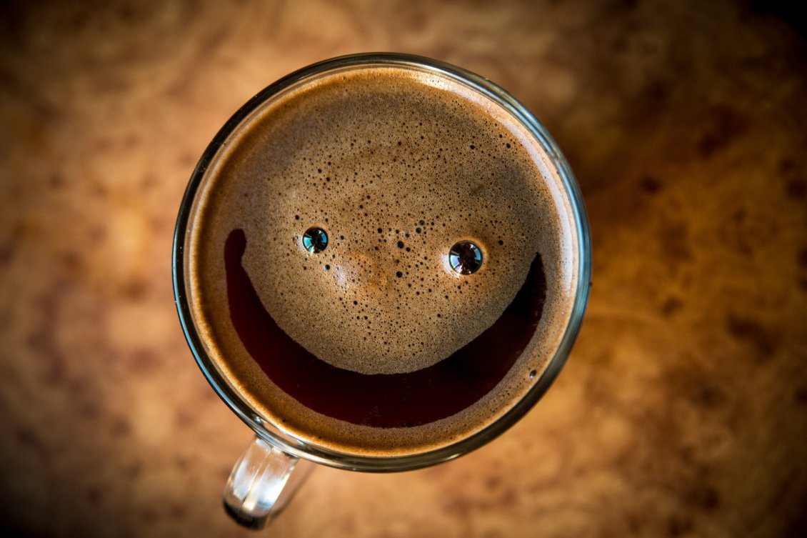 Download Wallpaper Smiley face in coffee cup