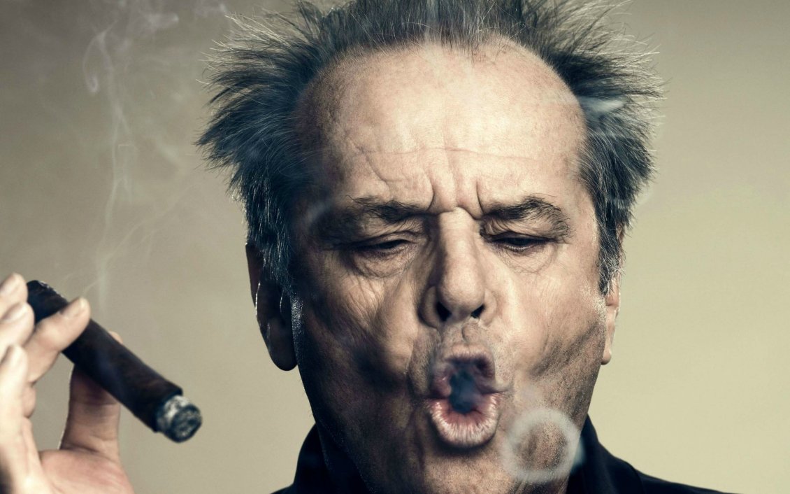 Download Wallpaper Jack Nicholson smoking cigar