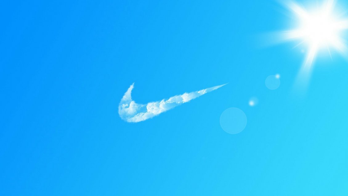 Download Wallpaper Nike logo by clouds on the blue sky