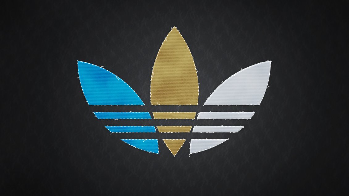 Download Wallpaper Adidas logo in three colors: white, blue and brown
