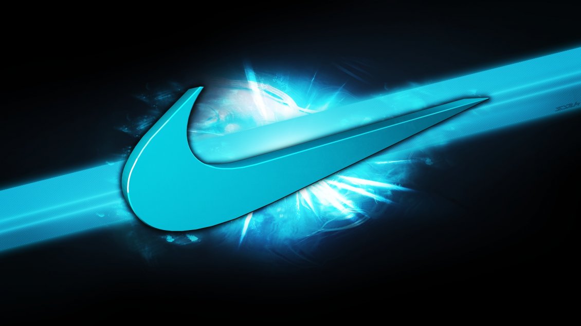Download Wallpaper Blue Nike sign - Brand Abstract Wallpaper
