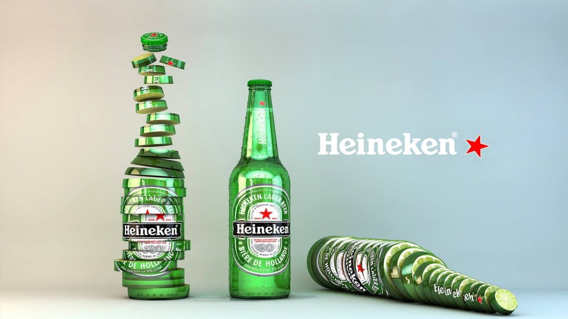 Download Wallpaper Abstract Heineken bottles - HD wallpaper