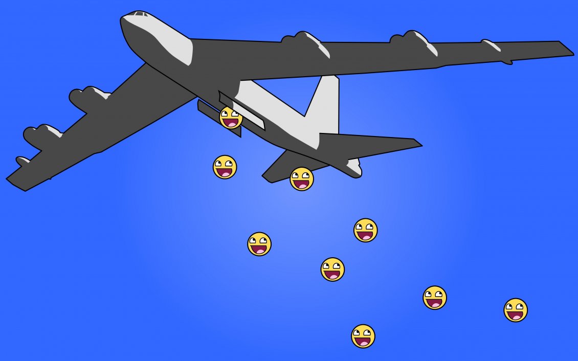 Download Wallpaper The plane spreads smiley faces