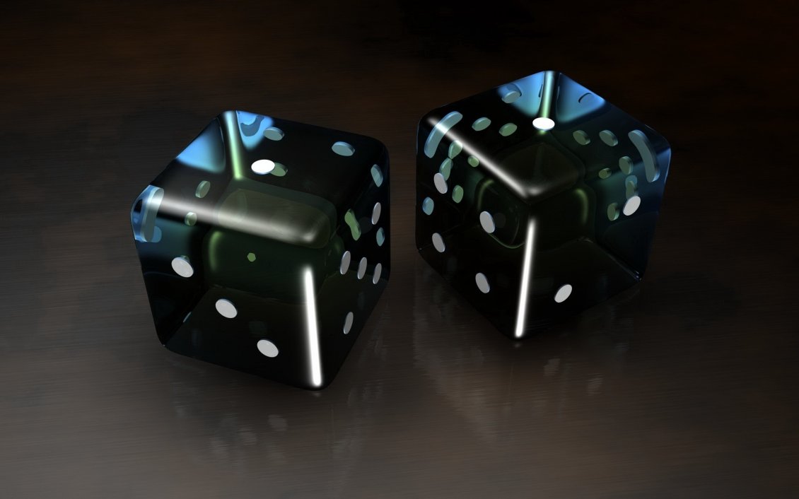 Download Wallpaper Two black dice - 3D Dice Wallpaper