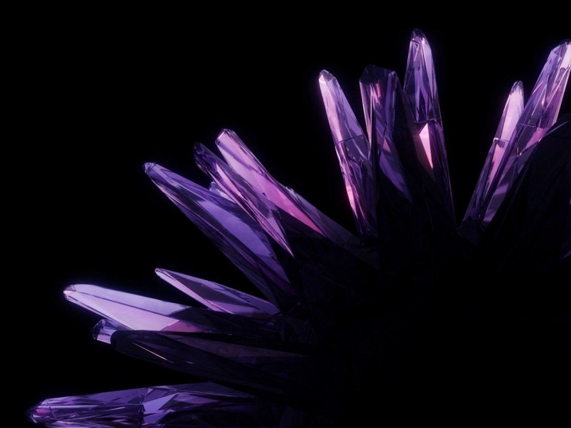 Download Wallpaper Purple crystal in the black background